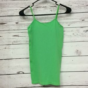 F & F kelly green seamless spaghetti strap tank‎